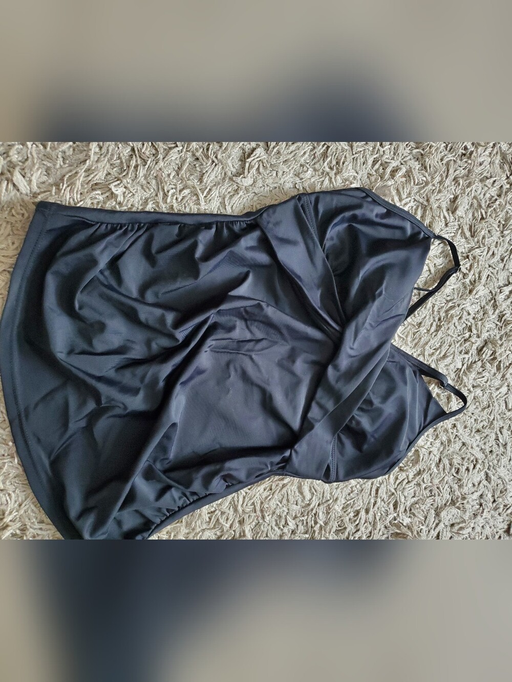 Black Maternity Swim Tankini Top